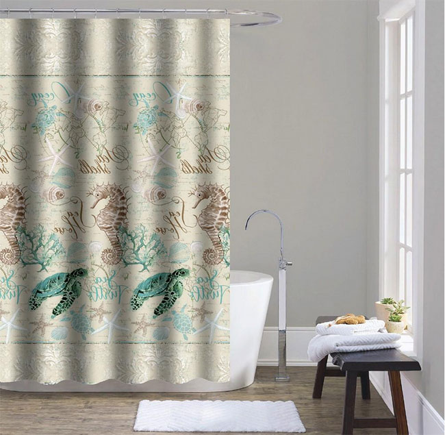 Kúpeľňový textilný záves 0670, 200 x 180 cm