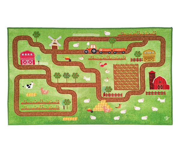 Detský koberec cesty 80 x 140 cm, Farma, zelená