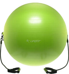 Lifefit gymnastická lopta s expanderom 75 cm, sv. zelená