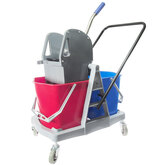 Profesionálny upratovací vozík so žmýkačom a vedrami 2 x 15 l, Coronet