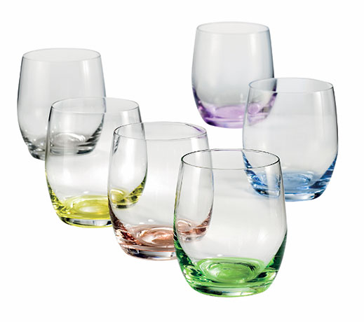 Bohemia Crystal farebné poháre na alkohol Rainbow 6 ks, 60 ml, Crystalex