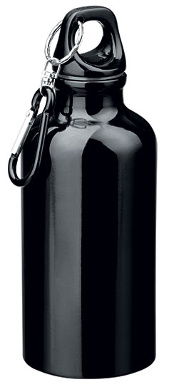 Hliníková outdoorová fľaša BARAC 400 ml, čierna