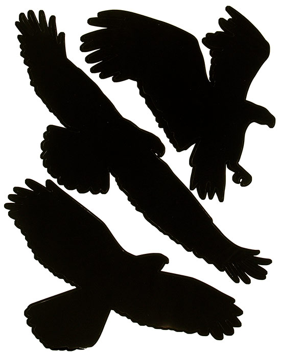Samolepiaca silueta dravcov na plašenie vtákov 429, 38 x 30 cm