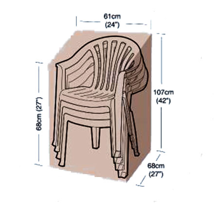 Ochranný obal na záhradné stohovateľné stoličky, 61 x 68 x 107 cm