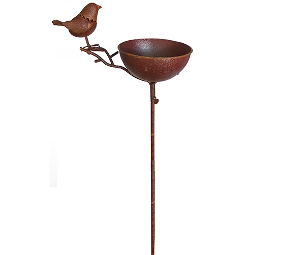 Záhradné napájadlo pre vtáky 7398 kovové 117 cm, hnedá patina