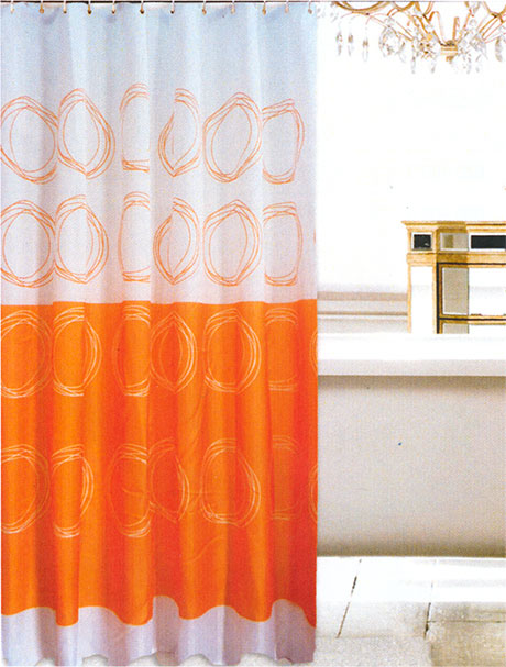 Kúpeľňový textilný záves  180 x 200 cm Kruhy