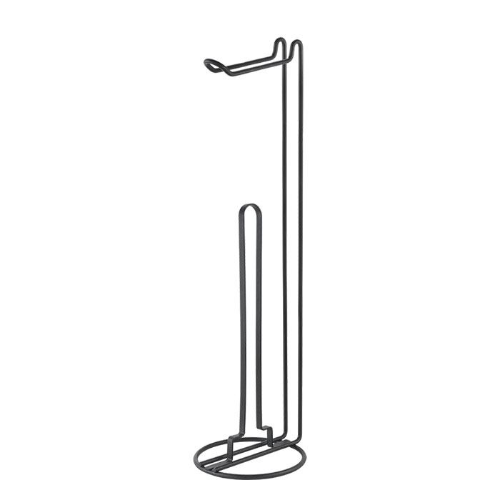 Stojan na toaletný papier + zásobník na rolky Lava, 58 cm, čierna