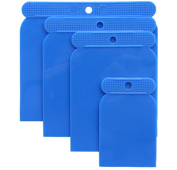 Plastová stierka SS080, súprava 4 kusov 50, 80, 100 a 120 mm, modrá