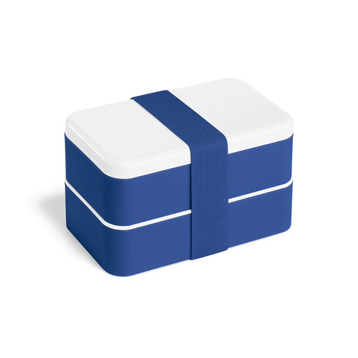 Plastové krabičky na jedlo 2 x 680 ml s prepážkou a príborom 7798, modrá
