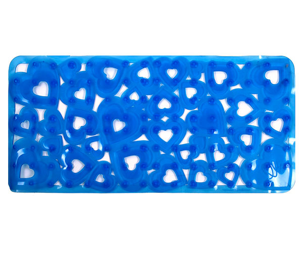 Protišmyková podložka do vane Srdce 36 x 72 cm, modrá