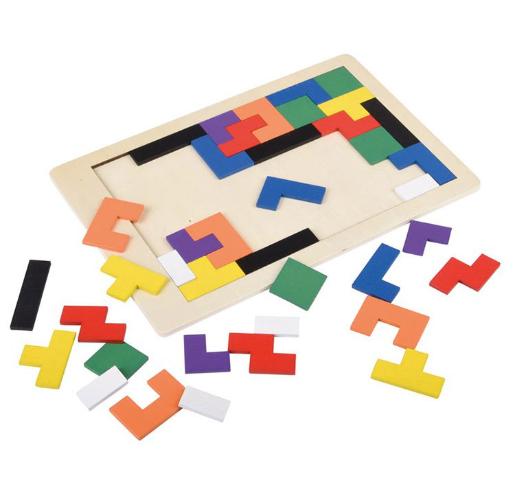 Drevené puzzle Tetris 27 x 18 cm, 40 dielikov