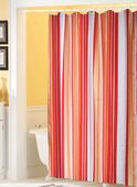 Kúpeľňový záves PVC  - Pruh červený 180 x 180 cm