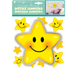 Detská lampička na stenu LED Hviezdička nalepovací s dotykovým zapínaním 17 cm, žltá