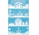 Okenná fólia statická Vianočný betlém 55 x 22,5 cm, bez lepidla, 4 ks biela
