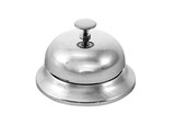 Stolný recepčný zvonček hotelový 6732, nerez, 8 cm