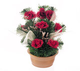 Umelé kvetiny v kvetináči Ruže 20 x 27 cm, červená