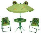 Detská záhradná súprava Žabka - kresielka, stolček a slnečník