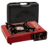 Kempingový plynový varič na kartuše CBS-202 v kufríku, červená
