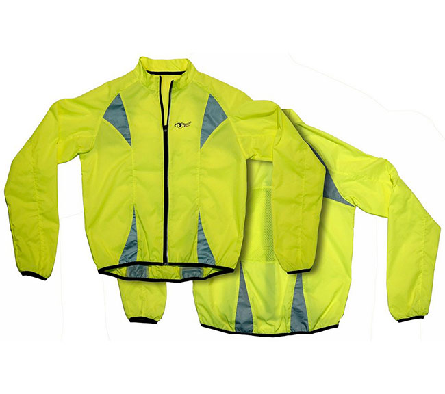 Reflexná bunda na bicykel a behanie S.O.R s odrazovými prvkami L, žltá, OEM
