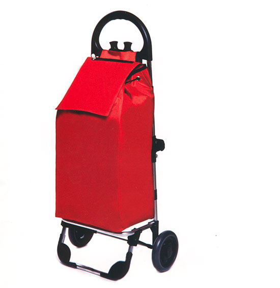 Skladacia nákupná taška na kolieskach Venezia, 50 l, červená