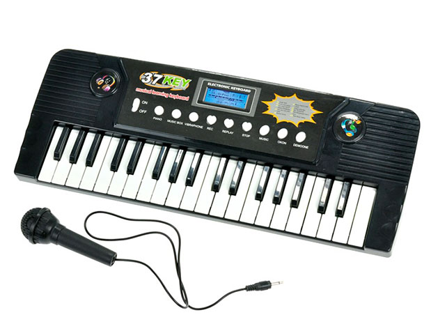 Detské piano 37 kláves s mikrofónom na batérie 43x16 cm