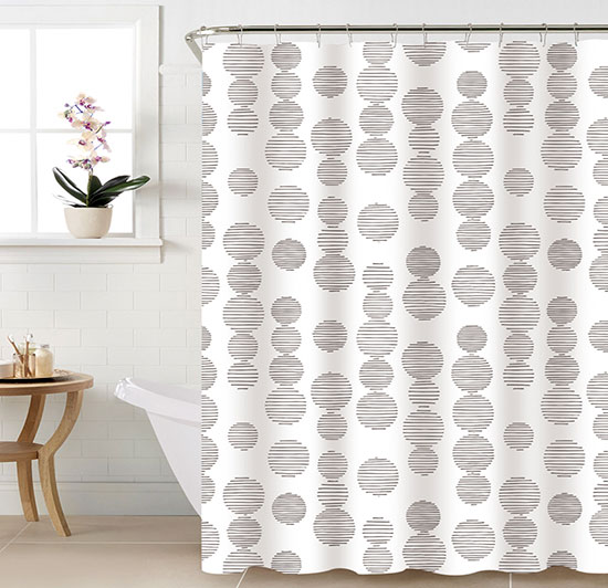 Sprchový záves s krúžkami z PVC 6784, 180 x 180 cm