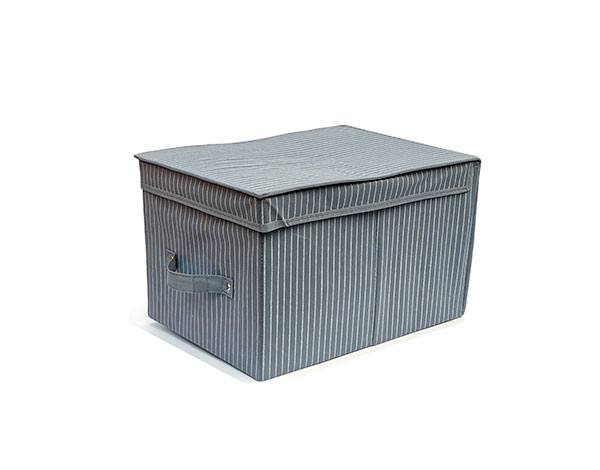 Úložný box s vekom na odevy do skrine L, 40 x 30 x 24 cm, čierna