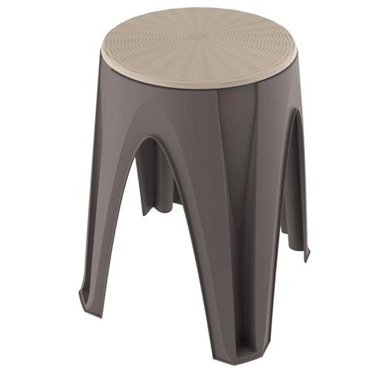 Plastová otočná stolička do 150 kg Stool do domácnosti 35x35x45,5 cm, hnedá